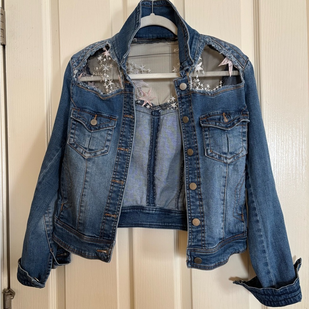 Stylish Denim Jacket with Star Details